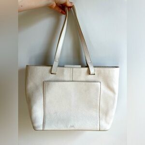 Vince Camuto white leather women’s tote bag